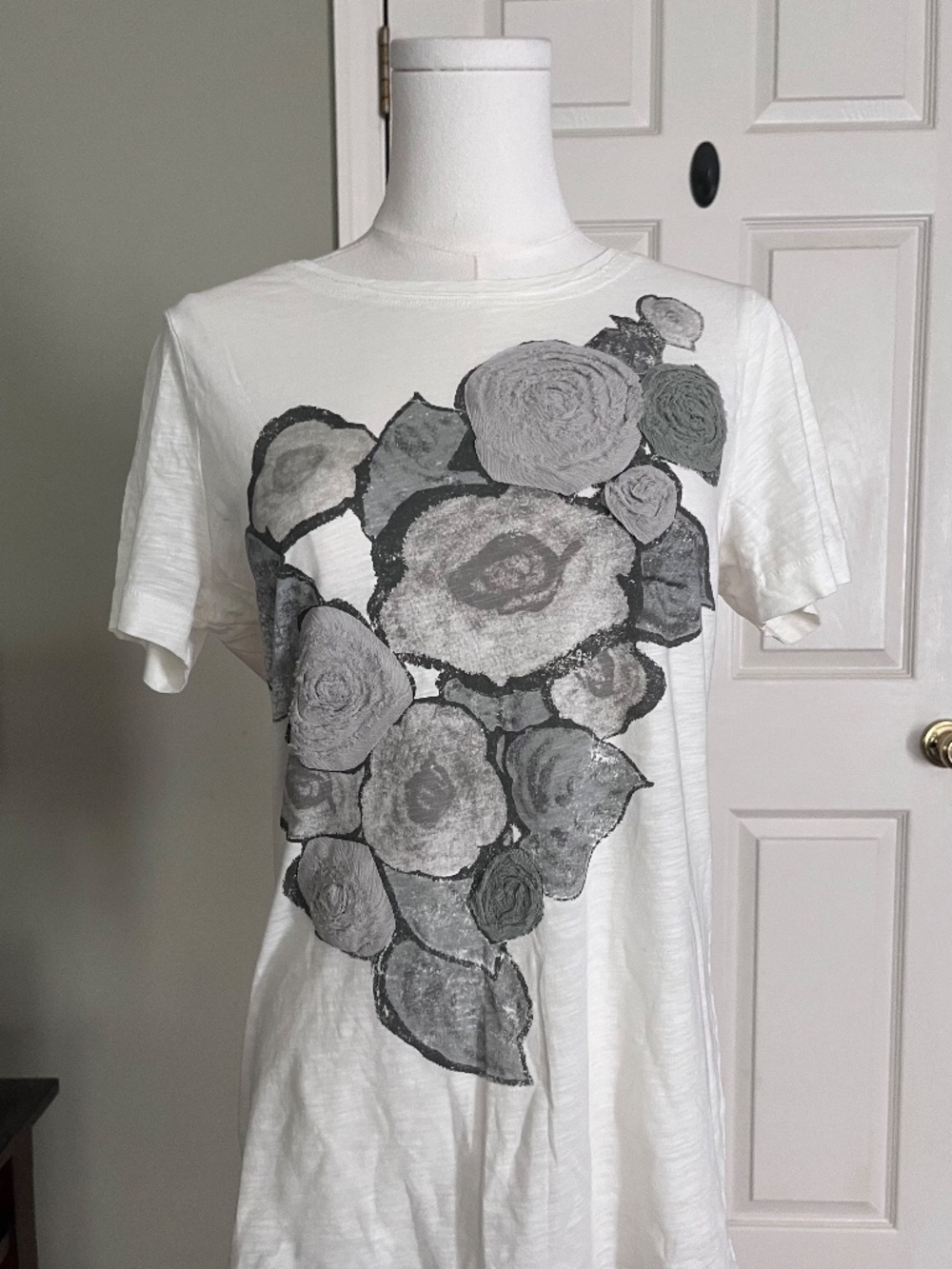 J.Crew Embellished Floral "Tissue" Graphic Tee- Size Medium
